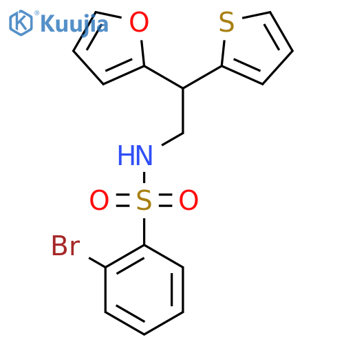2-bromo-N-[2-(furan-2-yl)-2-(thiophen-2-yl)ethyl]benzene-1-sulfonamide structure