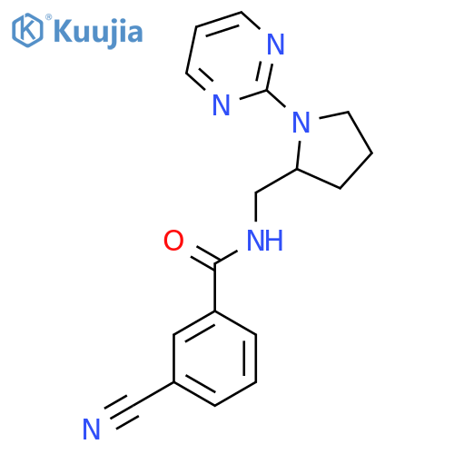 3-cyano-N-{[1-(pyrimidin-2-yl)pyrrolidin-2-yl]methyl}benzamide structure