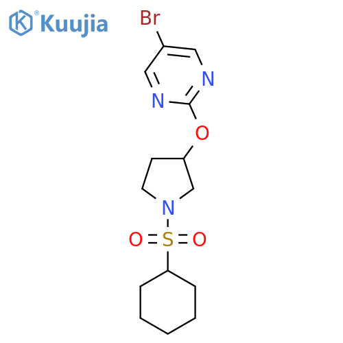 5-Bromo-2-{[1-(cyclohexanesulfonyl)pyrrolidin-3-yl]oxy}pyrimidine structure