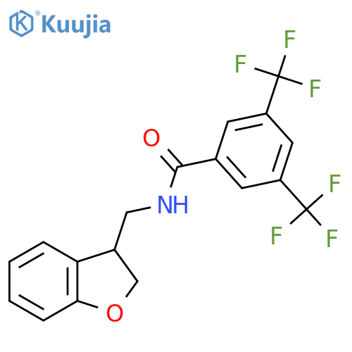 N-[(2,3-dihydro-1-benzofuran-3-yl)methyl]-3,5-bis(trifluoromethyl)benzamide structure