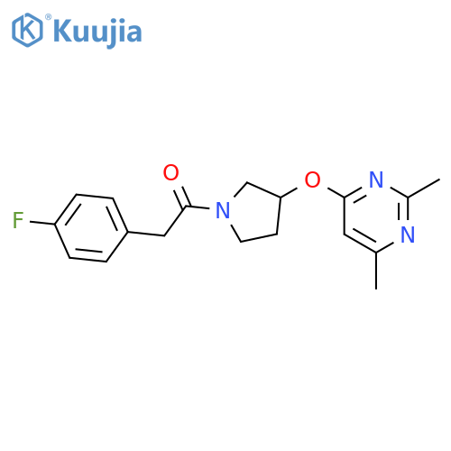 1-{3-(2,6-dimethylpyrimidin-4-yl)oxypyrrolidin-1-yl}-2-(4-fluorophenyl)ethan-1-one structure