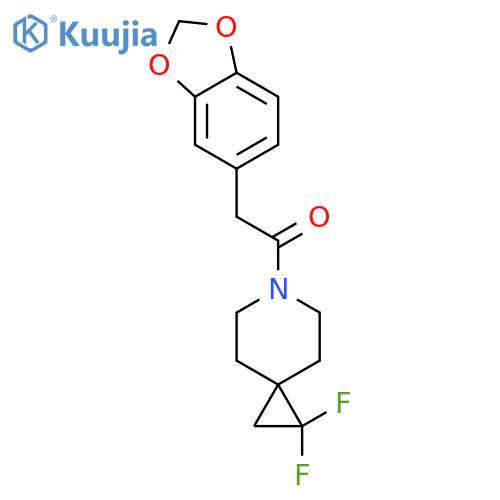 2-(2H-1,3-benzodioxol-5-yl)-1-{1,1-difluoro-6-azaspiro2.5octan-6-yl}ethan-1-one structure