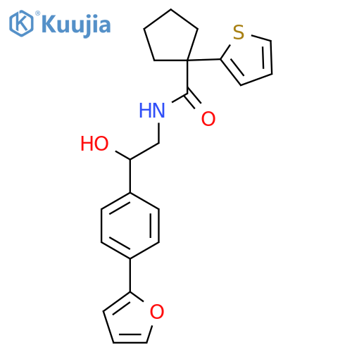 N-{2-4-(furan-2-yl)phenyl-2-hydroxyethyl}-1-(thiophen-2-yl)cyclopentane-1-carboxamide structure