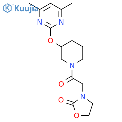 3-(2-{3-[(4,6-dimethylpyrimidin-2-yl)oxy]piperidin-1-yl}-2-oxoethyl)-1,3-oxazolidin-2-one structure