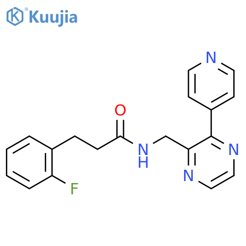 3-(2-fluorophenyl)-N-{[3-(pyridin-4-yl)pyrazin-2-yl]methyl}propanamide structure
