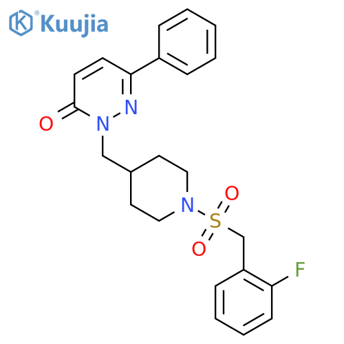 2-({1-(2-fluorophenyl)methanesulfonylpiperidin-4-yl}methyl)-6-phenyl-2,3-dihydropyridazin-3-one structure