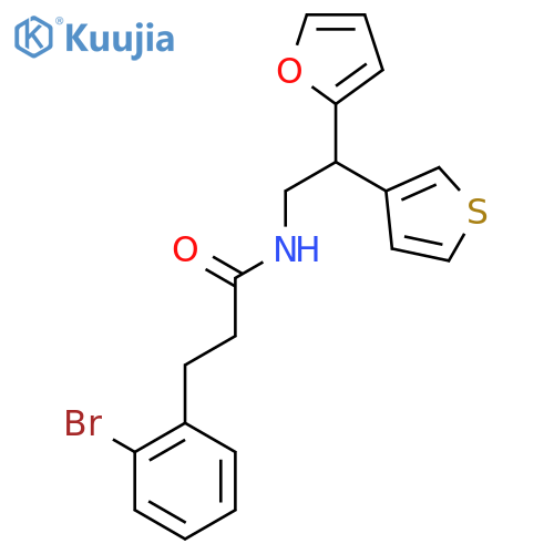 3-(2-bromophenyl)-N-2-(furan-2-yl)-2-(thiophen-3-yl)ethylpropanamide structure