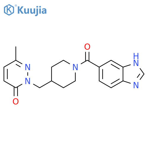 2-{[1-(1H-1,3-benzodiazole-5-carbonyl)piperidin-4-yl]methyl}-6-methyl-2,3-dihydropyridazin-3-one structure