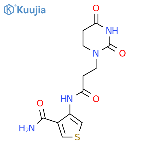 4-[3-(2,4-dioxo-1,2,3,4-tetrahydropyrimidin-1-yl)propanamido]thiophene-3-carboxamide structure