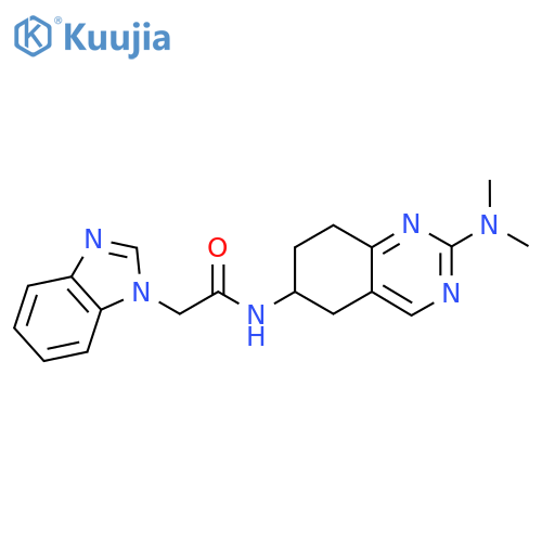 2-(1H-1,3-benzodiazol-1-yl)-N-[2-(dimethylamino)-5,6,7,8-tetrahydroquinazolin-6-yl]acetamide structure