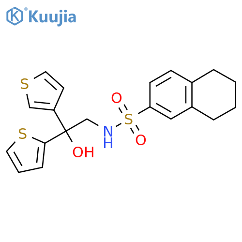 N-2-hydroxy-2-(thiophen-2-yl)-2-(thiophen-3-yl)ethyl-5,6,7,8-tetrahydronaphthalene-2-sulfonamide structure