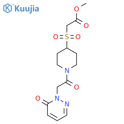 methyl 2-({1-2-(6-oxo-1,6-dihydropyridazin-1-yl)acetylpiperidin-4-yl}sulfonyl)acetate structure