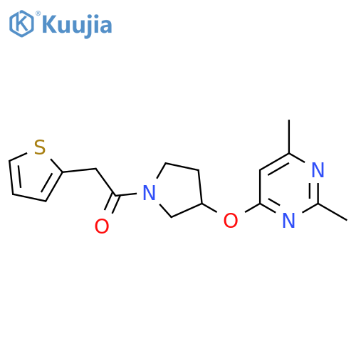 1-{3-(2,6-dimethylpyrimidin-4-yl)oxypyrrolidin-1-yl}-2-(thiophen-2-yl)ethan-1-one structure