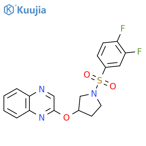 2-{[1-(3,4-Difluorobenzenesulfonyl)pyrrolidin-3-yl]oxy}quinoxaline structure
