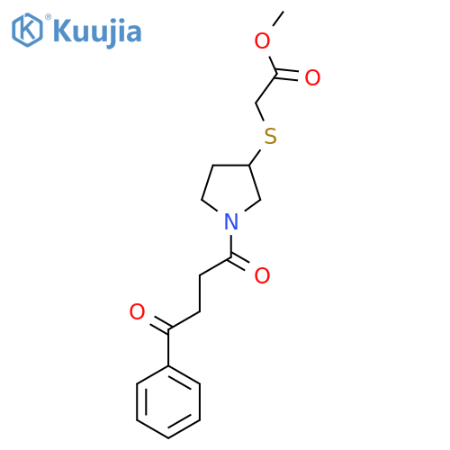 methyl 2-{1-(4-oxo-4-phenylbutanoyl)pyrrolidin-3-ylsulfanyl}acetate structure