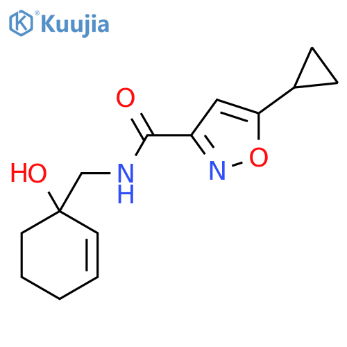 5-cyclopropyl-N-[(1-hydroxycyclohex-2-en-1-yl)methyl]-1,2-oxazole-3-carboxamide structure