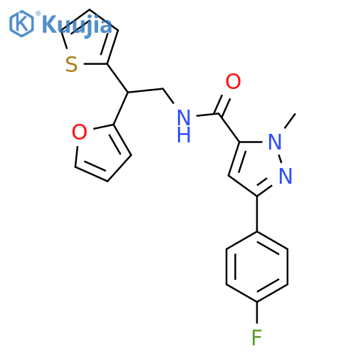 3-(4-fluorophenyl)-N-2-(furan-2-yl)-2-(thiophen-2-yl)ethyl-1-methyl-1H-pyrazole-5-carboxamide structure