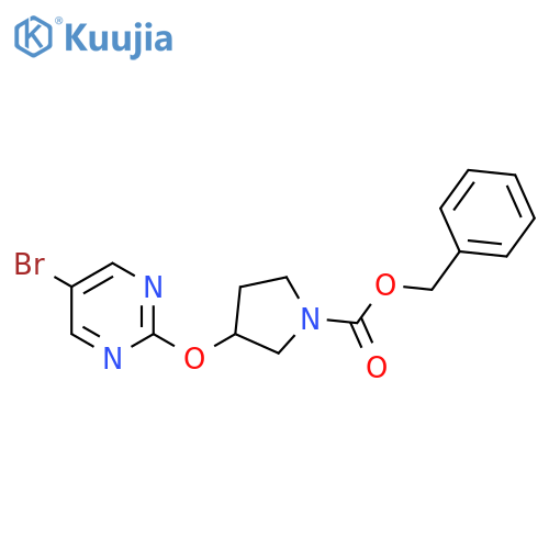 Benzyl 3-[(5-bromopyrimidin-2-yl)oxy]pyrrolidine-1-carboxylate structure