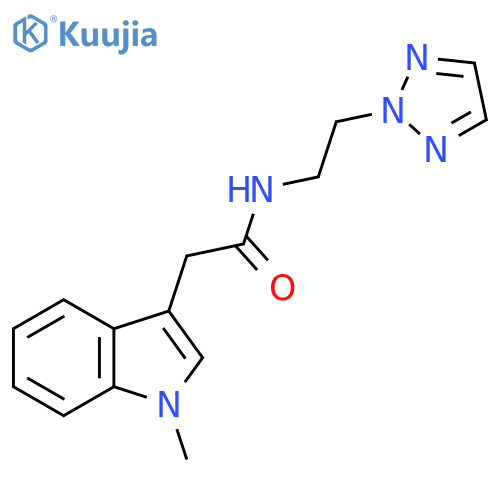2-(1-methyl-1H-indol-3-yl)-N-2-(2H-1,2,3-triazol-2-yl)ethylacetamide structure