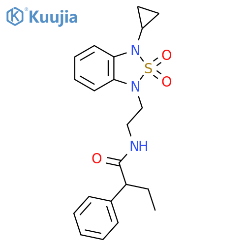 N-2-(3-cyclopropyl-2,2-dioxo-1,3-dihydro-2lambda6,1,3-benzothiadiazol-1-yl)ethyl-2-phenylbutanamide structure
