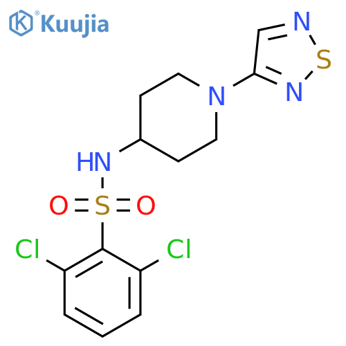 2,6-dichloro-N-[1-(1,2,5-thiadiazol-3-yl)piperidin-4-yl]benzene-1-sulfonamide structure