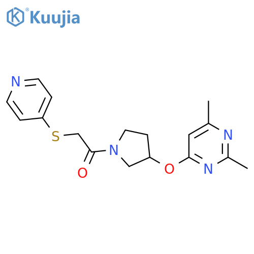 1-{3-(2,6-dimethylpyrimidin-4-yl)oxypyrrolidin-1-yl}-2-(pyridin-4-ylsulfanyl)ethan-1-one structure