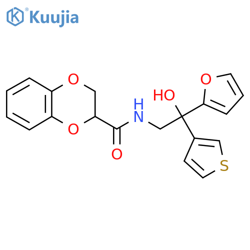 N-2-(furan-2-yl)-2-hydroxy-2-(thiophen-3-yl)ethyl-2,3-dihydro-1,4-benzodioxine-2-carboxamide structure