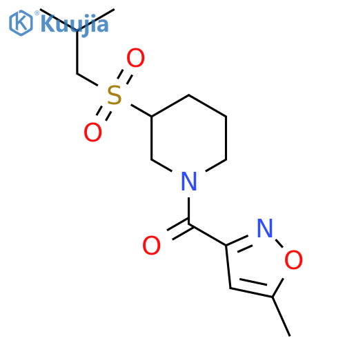 1-(5-methyl-1,2-oxazole-3-carbonyl)-3-(2-methylpropanesulfonyl)piperidine structure