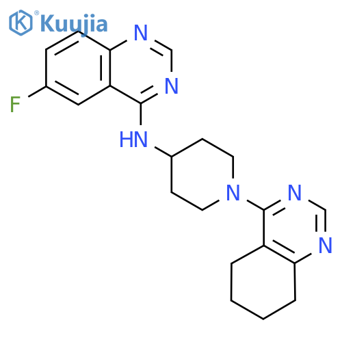 6-fluoro-N-[1-(5,6,7,8-tetrahydroquinazolin-4-yl)piperidin-4-yl]quinazolin-4-amine structure
