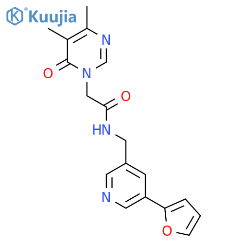 2-(4,5-dimethyl-6-oxo-1,6-dihydropyrimidin-1-yl)-N-{[5-(furan-2-yl)pyridin-3-yl]methyl}acetamide structure
