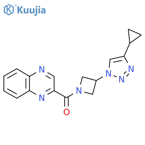 2-3-(4-cyclopropyl-1H-1,2,3-triazol-1-yl)azetidine-1-carbonylquinoxaline structure