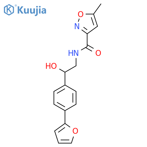 N-{2-4-(furan-2-yl)phenyl-2-hydroxyethyl}-5-methyl-1,2-oxazole-3-carboxamide structure