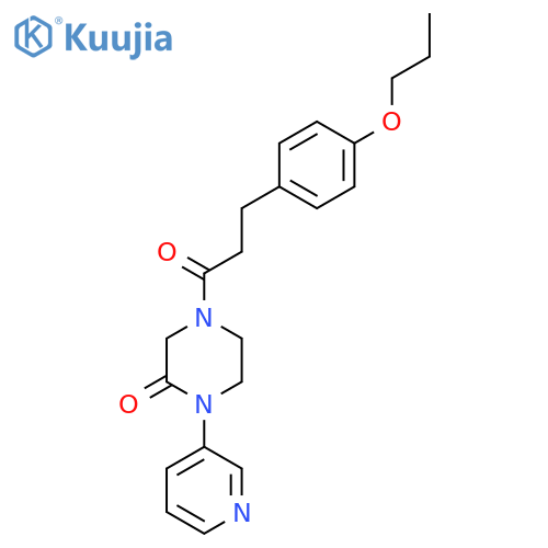 4-[3-(4-Propoxyphenyl)propanoyl]-1-(pyridin-3-yl)piperazin-2-one structure