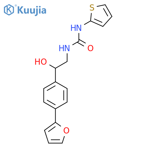 1-{2-4-(furan-2-yl)phenyl-2-hydroxyethyl}-3-(thiophen-2-yl)urea structure