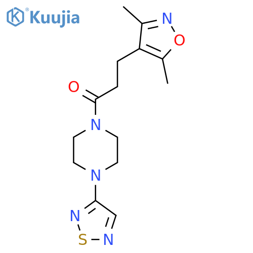 3-(3,5-dimethyl-1,2-oxazol-4-yl)-1-4-(1,2,5-thiadiazol-3-yl)piperazin-1-ylpropan-1-one structure