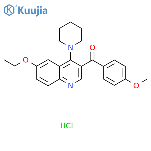 6-ethoxy-3-(4-methoxybenzoyl)-4-(piperidin-1-yl)quinoline hydrochloride structure