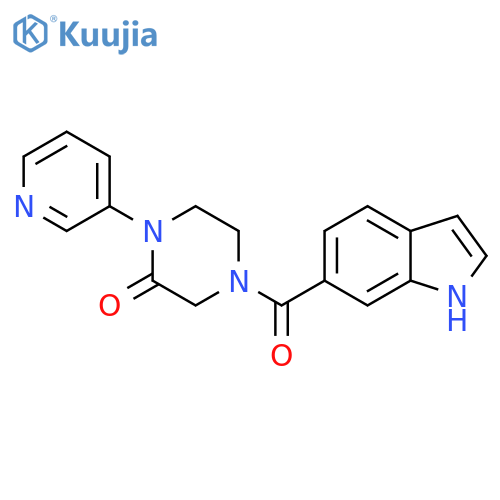 4-(1H-indole-6-carbonyl)-1-(pyridin-3-yl)piperazin-2-one structure