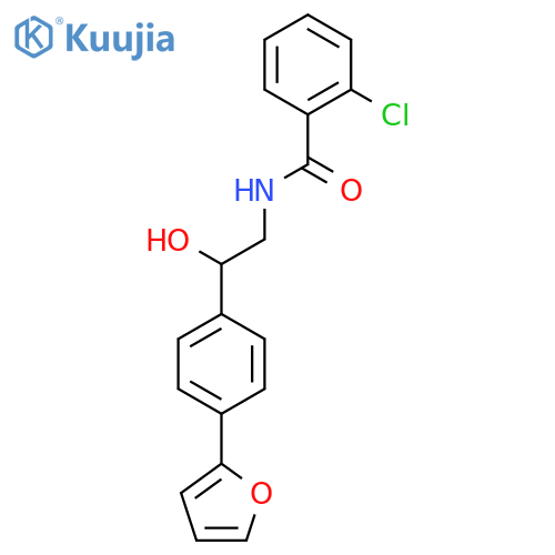 2-chloro-N-{2-4-(furan-2-yl)phenyl-2-hydroxyethyl}benzamide structure