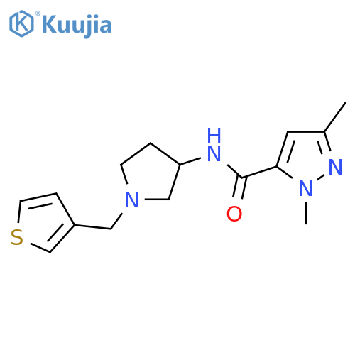 1,3-dimethyl-N-{1-[(thiophen-3-yl)methyl]pyrrolidin-3-yl}-1H-pyrazole-5-carboxamide structure