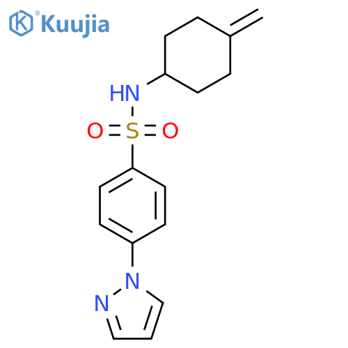 N-(4-methylidenecyclohexyl)-4-(1H-pyrazol-1-yl)benzene-1-sulfonamide structure