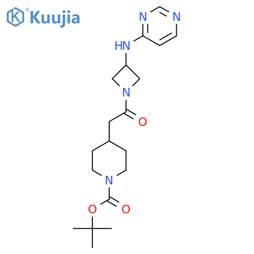 tert-butyl 4-(2-oxo-2-{3-(pyrimidin-4-yl)aminoazetidin-1-yl}ethyl)piperidine-1-carboxylate structure