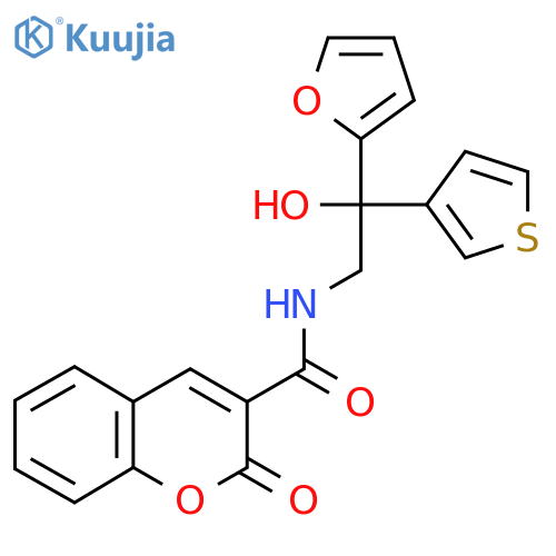 N-2-(furan-2-yl)-2-hydroxy-2-(thiophen-3-yl)ethyl-2-oxo-2H-chromene-3-carboxamide structure