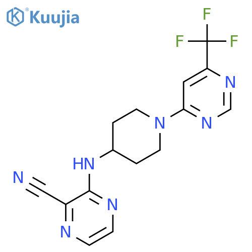 3-({1-[6-(Trifluoromethyl)pyrimidin-4-yl]piperidin-4-yl}amino)pyrazine-2-carbonitrile structure