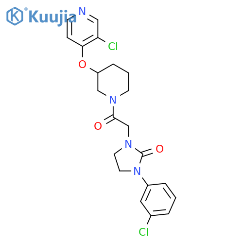 1-(3-chlorophenyl)-3-(2-{3-[(3-chloropyridin-4-yl)oxy]piperidin-1-yl}-2-oxoethyl)imidazolidin-2-one structure