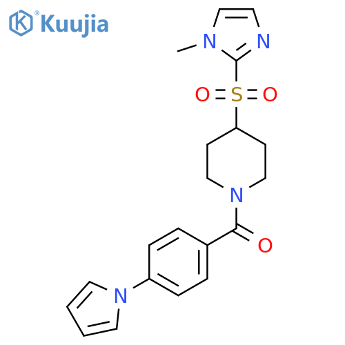(4-(1H-pyrrol-1-yl)phenyl)(4-((1-methyl-1H-imidazol-2-yl)sulfonyl)piperidin-1-yl)methanone structure
