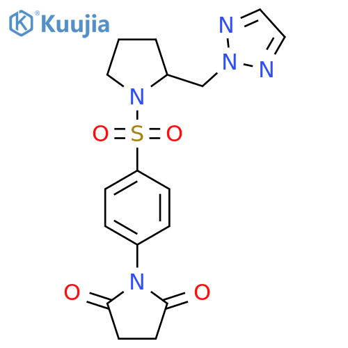 1-[4-({2-[(2H-1,2,3-triazol-2-yl)methyl]pyrrolidin-1-yl}sulfonyl)phenyl]pyrrolidine-2,5-dione structure