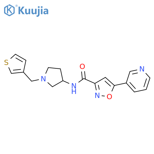 5-(pyridin-3-yl)-N-{1-[(thiophen-3-yl)methyl]pyrrolidin-3-yl}-1,2-oxazole-3-carboxamide structure