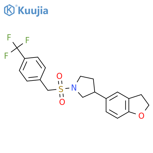 3-(2,3-dihydro-1-benzofuran-5-yl)-1-{4-(trifluoromethyl)phenylmethanesulfonyl}pyrrolidine structure