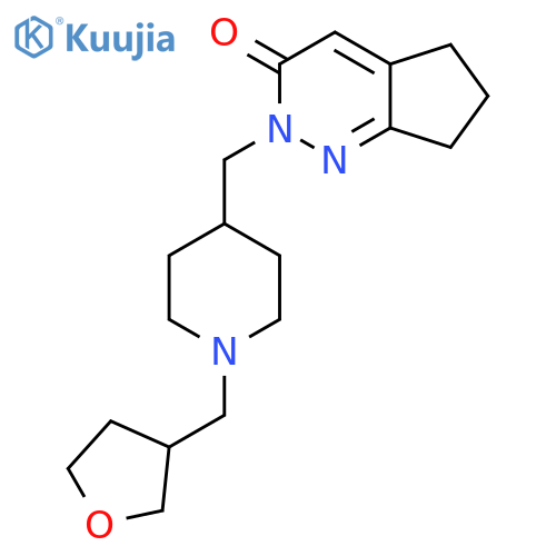2-({1-[(oxolan-3-yl)methyl]piperidin-4-yl}methyl)-2H,3H,5H,6H,7H-cyclopenta[c]pyridazin-3-one structure