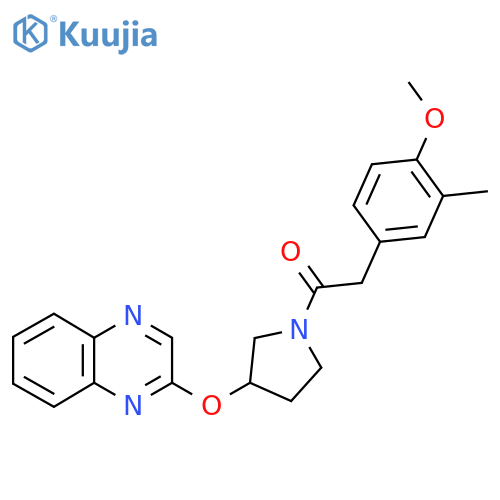 2-(4-Methoxy-3-methylphenyl)-1-[3-(quinoxalin-2-yloxy)pyrrolidin-1-yl]ethan-1-one structure